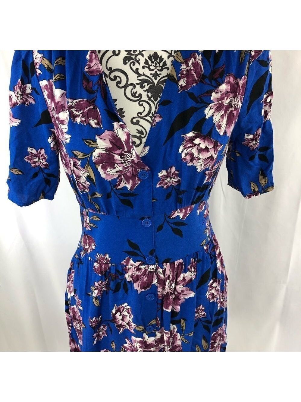 Band Of Gypsies Floral Button Fit & Flare Dress - Picture 2 of 9